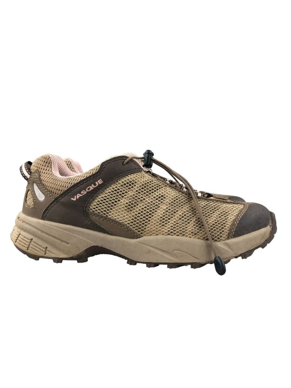 Vasque Youth Size 5M Brown Faux Leather Quick Lace Breathable Hiking Shoes 7239
